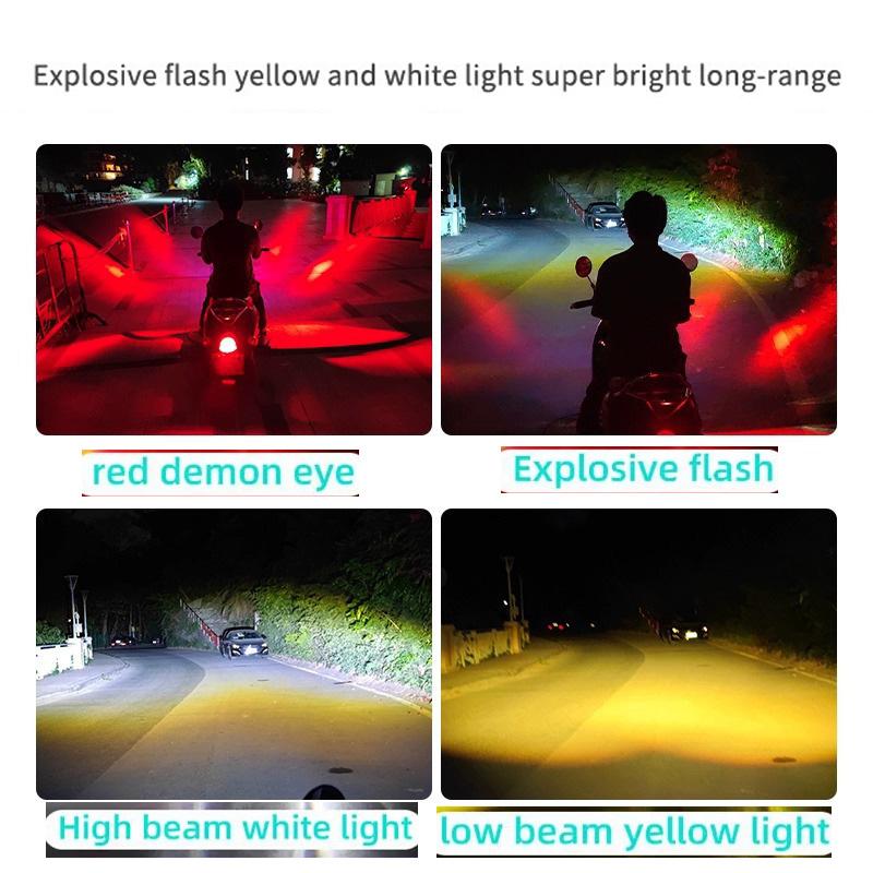 2 adet DC 12V-24V Motosiklet LED Sis Farları 6000lm Spot Lambası Paslanmaz Çelik Braketli Evrensel Far Motosiklet, Bisiklet, SUV için Uygun