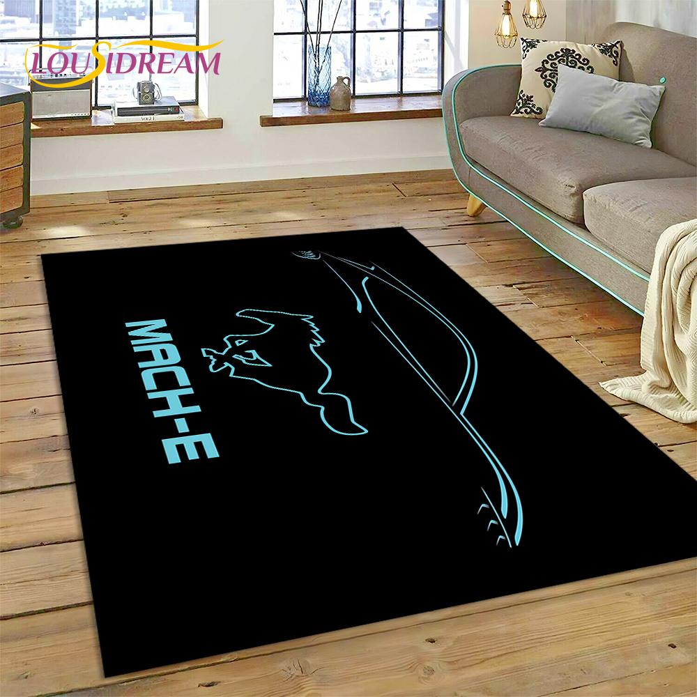Classics 3D F-Ford GTR Mustang Car Rug Carpet for Living Room Bedroom Home Decor,Floor Mat Non-slip Decoration for Sofa Doormat
