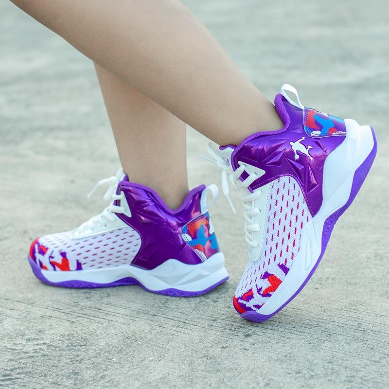 Children's basketball shoes 2025 spring and summer new boys' sports shoes teenagers friction sound wear-resistant running shoes