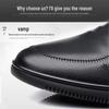 2026 Spring Men's Black Leather Slip-On Soft Sole Casual Shoes