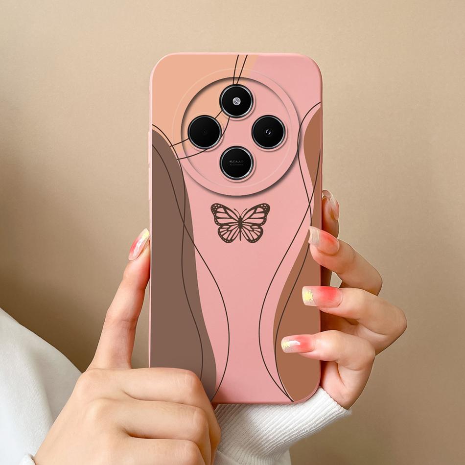 For Xiaomi POCO C75 Case Love Heart Butterfly Back Cover For POCO C 75 4G Phone Housing Soft High Quality Liquid Silicone Fundas