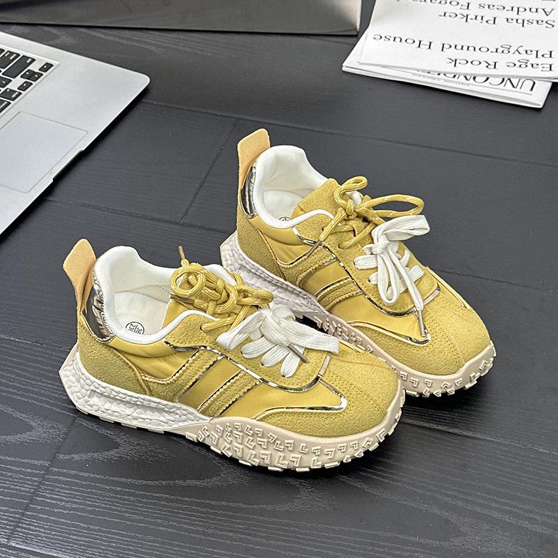 

9 inner height-increasing platform shoes spring and summer new dad shoes fashionable mango sole casual jogging shoes light luxury 35 золотисто-желтый