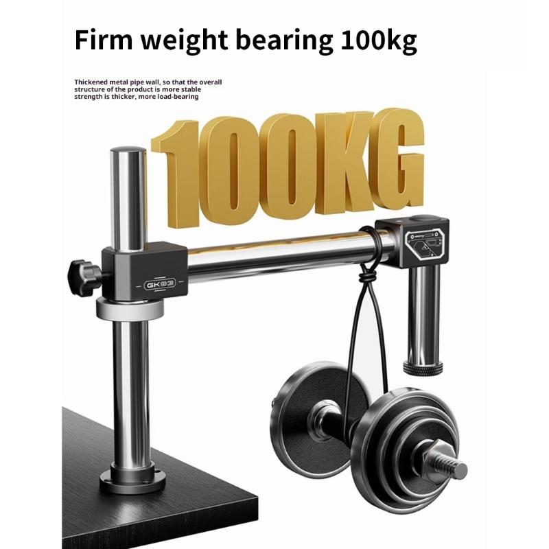 652F Mikroskop Statyw z przegubowym ramieniem 360 Obrotowy Podwójne ramię wysięgnika Zaciski