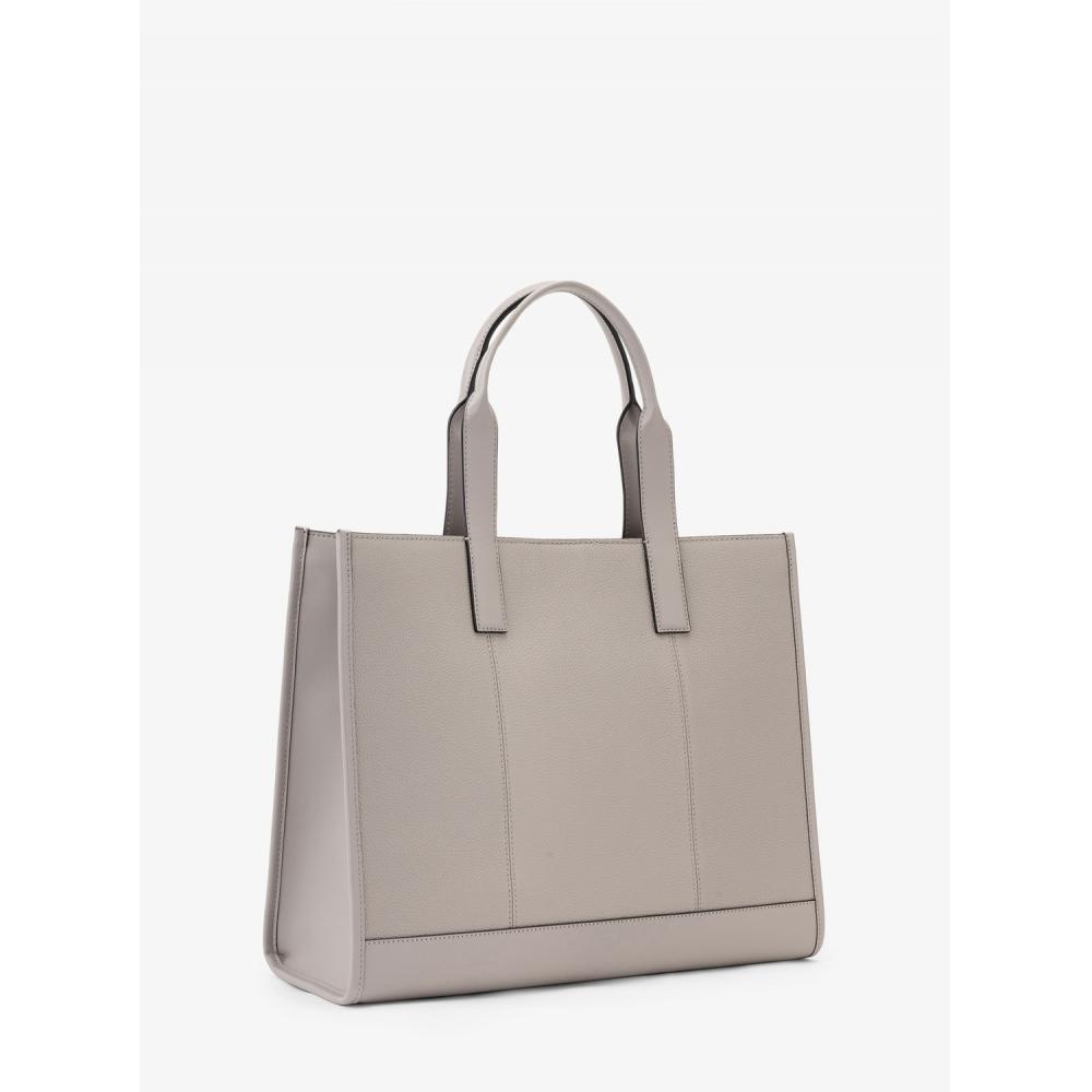 Michael Kors Cooper Pebble Leather Tote Embossed Logo 37s5mcot4l35 Pearl Gray