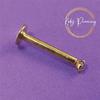 Labret Lip Piercing Gemstone Jewel In 14k Yellow Gold Hollow With Lab Diamonds Set 2.0mm