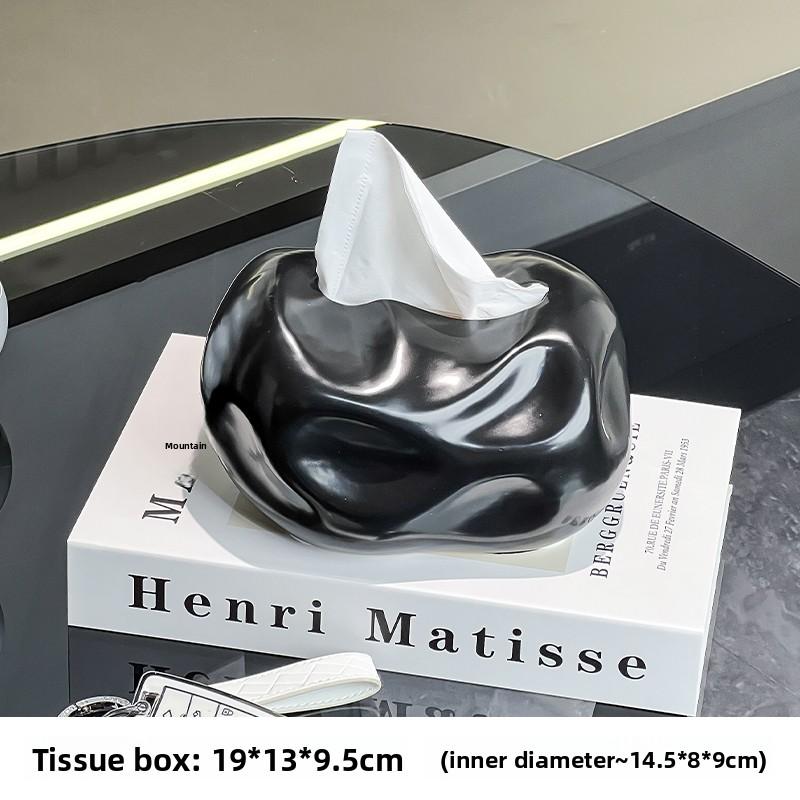 Concavo-convex Ceramic Tissue Box Desktop Decoration Creative Tissue Storage Box Modern Napkin Tissue Holder Home Decoration