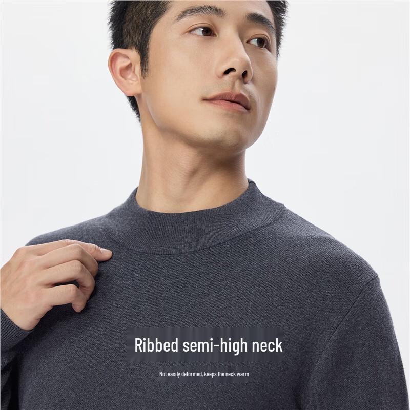 Giordano Men's Mock Neck Blended Knit Sweater