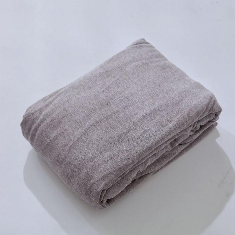Junwell 100% Katoen Garengeverfd Jersey Stof Hoeslaken Met Elastiek Rond Matras Bescherming Super Zacht W Hoogte 25CM 120X200CM W25CM bruin