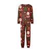 Christmas Printed Family Matching Long Sleeve Neck Loungewear Set for Parents and Kids