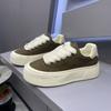 Leather Men's Thick Soled Casual Shoes Height Increase Wear Resistant Sneakers Soft Soled Comfortable Color Blocked Men's Shoes