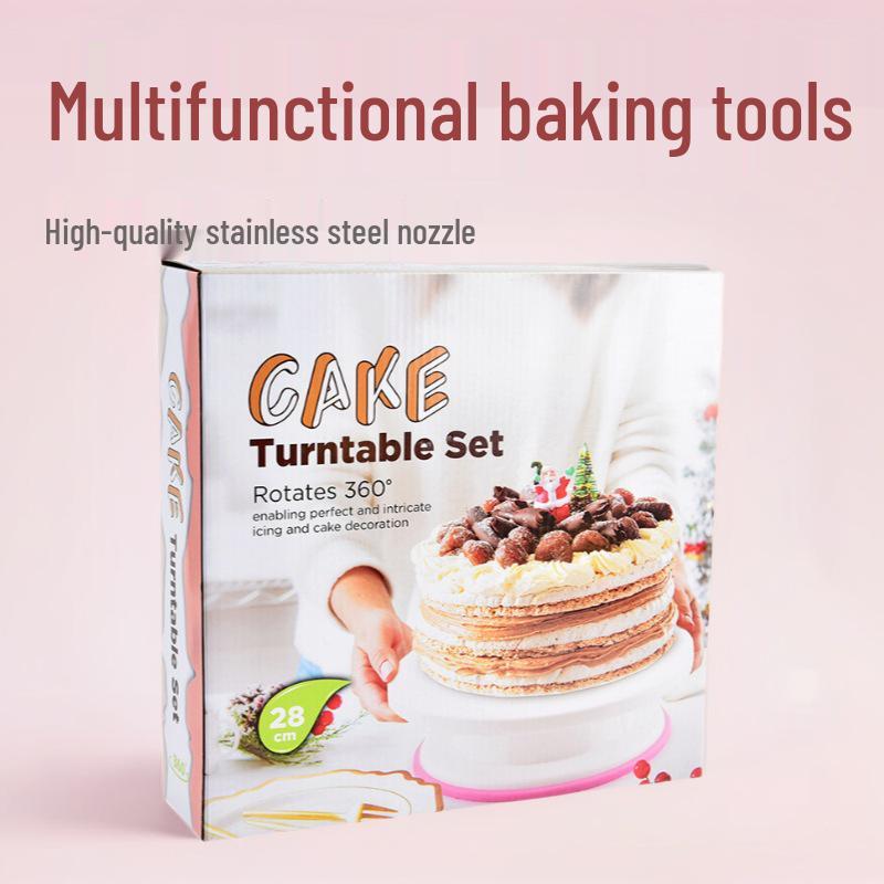 Nordic Baking Set: 137-Piece Home Cake Tools with Piping Bags, Stainless Steel Tips, and Turntable