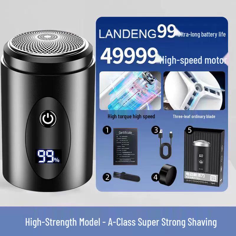 Mini Electric Shaver - Portable, Fast Charging, Type-C Interface for Men
