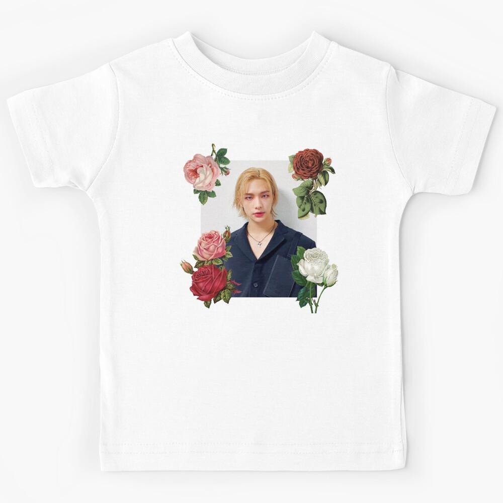 STRAY KIDS - Hyunjin with Roses VINTAGE Cute Skz Kids T-Shirt 130