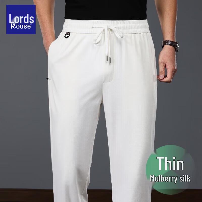 Lords Men's Premium Silk Blend Straight-Leg Casual Trousers