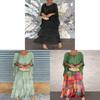 Polyester Chiffon Batwing Sleeve Long Dress With Ruffle And Loose Waist For Spring Fashion