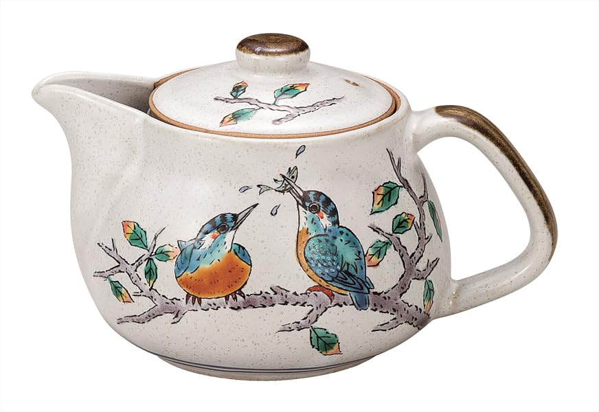 

Kutani Ware Iwataya Kingfisher Teapot, (with strainer) K9-626