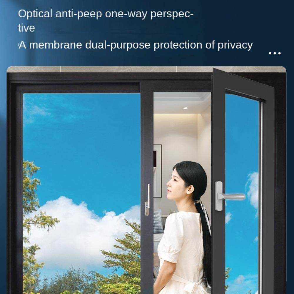 Anti Peeping One Way Mirror Window Film Self Adhesive Heat Control Reflective Film Windows