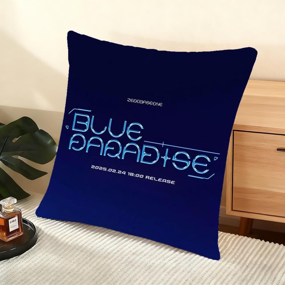 Zerobaseone ZB1 Album Cushion Cover Silky Short Plush Home Sofa Cushion Cover - Invisible Zipper Home Decoration