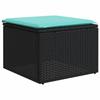 4 Piece Garden Sofa Set with Cushions Black Poly Rattan