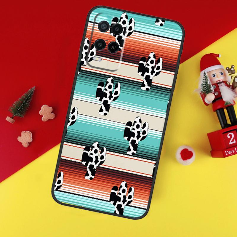 Boho Botanical Leaf Cow Cactus For OPPO A96 A76 A16 A52 A72 A92 A98 A78 A58 A5 A9 A15 A17 A77 A53S A57S A94 A74 A54 Case