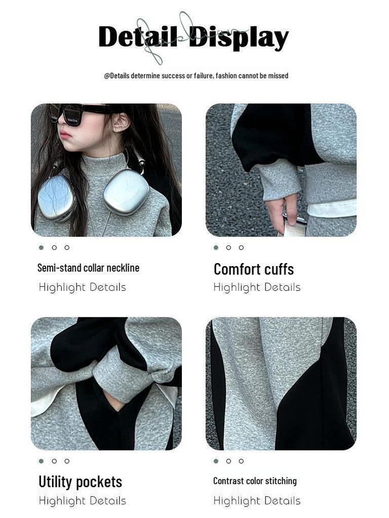 Sportbekleidungsset für Mädchen Frühling/Herbst 2025 - Teenager-Sweatshirt & Hose