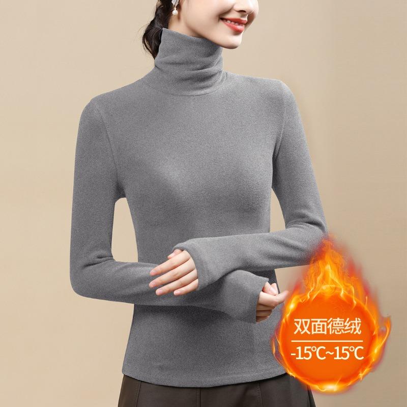 

Двусторонняя флисовая водолазка, женская осенне-зимняя, новая утолщенная женская термокофта XXXXL