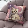 Starry Sky Cute Cat Print Throw Pillow Covers Pattern Cushion Cover Suitable For Sofa Bedroom Car Pillow Cover