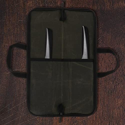 Giawkca Chef's Knife Storage Bag, Zippered, Portable Canvas Knife Bag for Professional Use, Outdoor Activities, Dinners, and Parties (Army Green)