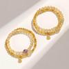 Gelber Rutilquarz & Amethyst Reichtum Anziehungs Armband - Goldenes Tigerauge, Glücksverstärkender Kristall Schmuck für Frauen