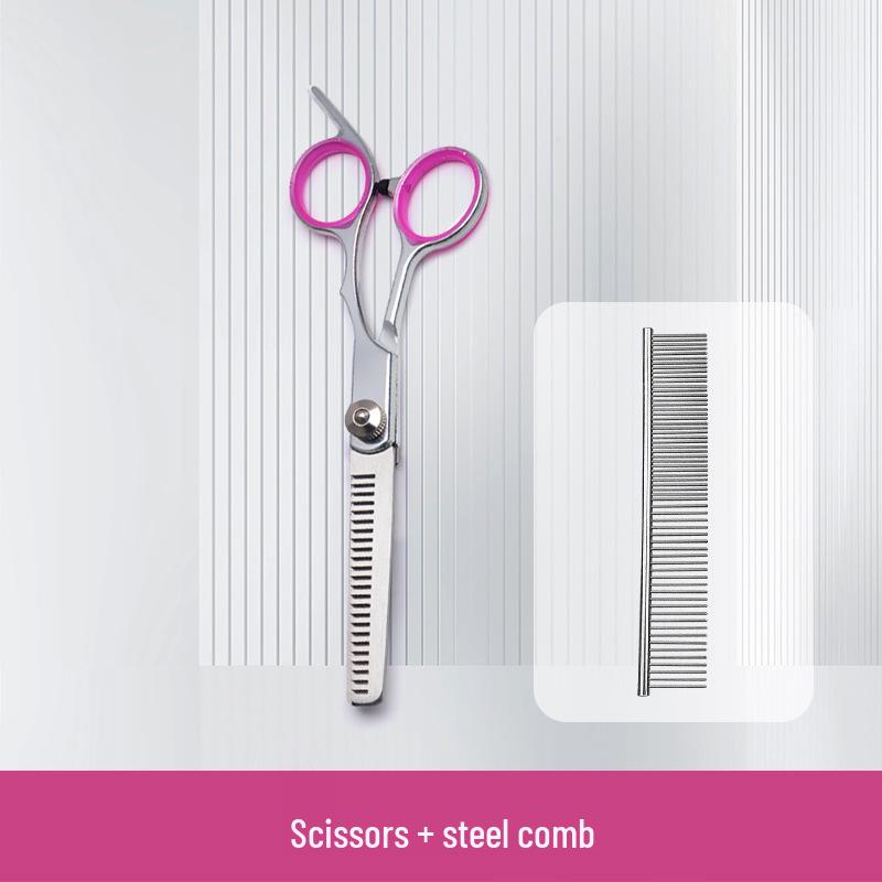 Professional Pet Grooming Scissors for Trimming and Rounding Hair on Dogs and Bichons