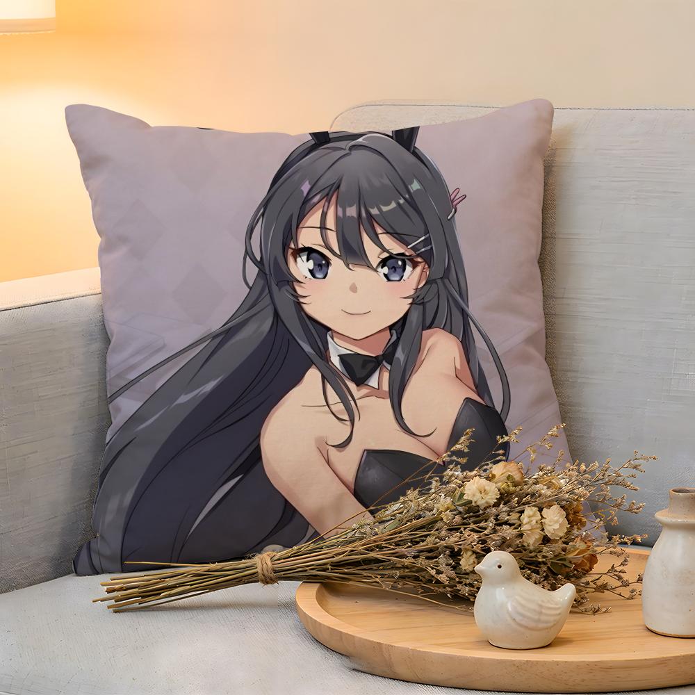 Cushion Cover  Linen  SkinFriendly Soft Decorative Case For Sofa Home Decor Sexy Anime MMai Sakurajima Pillow cover