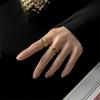 European-American Gold Open Irregular Ring, Women's 925 Silver, Korean Style Fashion, Simple Lines, Adjustable Index Finger Ring