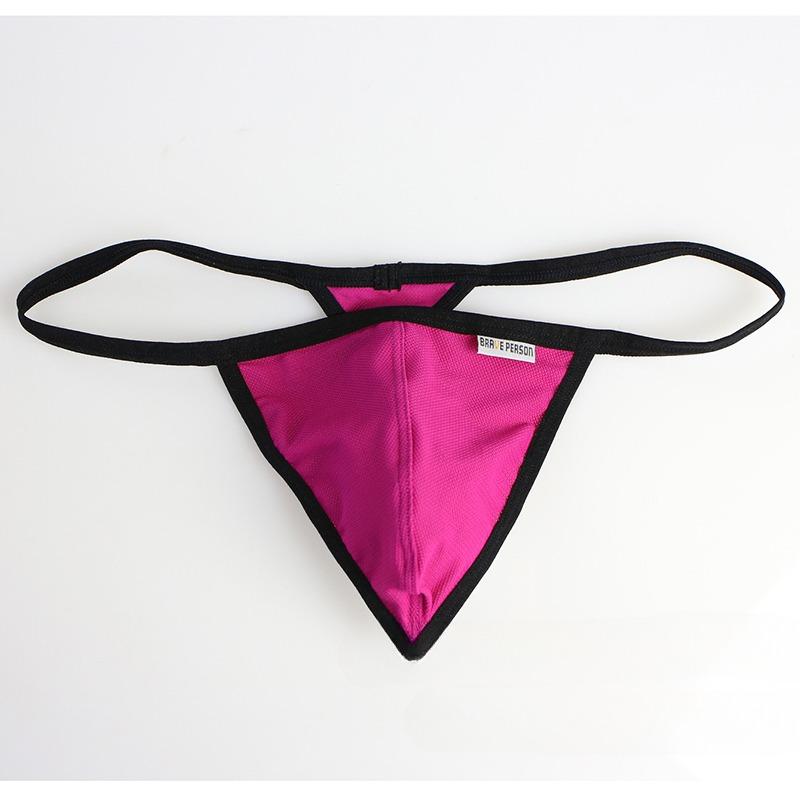Men's Sexy Low-Rise Thong Solid Color High-Cut Thin Strap Seamless Breathable Body-Hugging Underwear