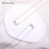 Cross-border European-American Simple Luxury Zircon Bow Pendant Necklace