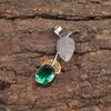 Green Emerald Stone Daughter Gift Anniversary Wedding Pendant Jewelry 925 Silver PP-55-8