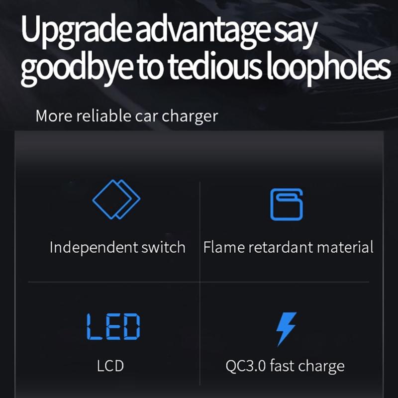 150W Car Power Inverter 12V/24VDC To 220VAC Converter with Three USB Charging Ports USB Car Outlet Adapter for Vehicle