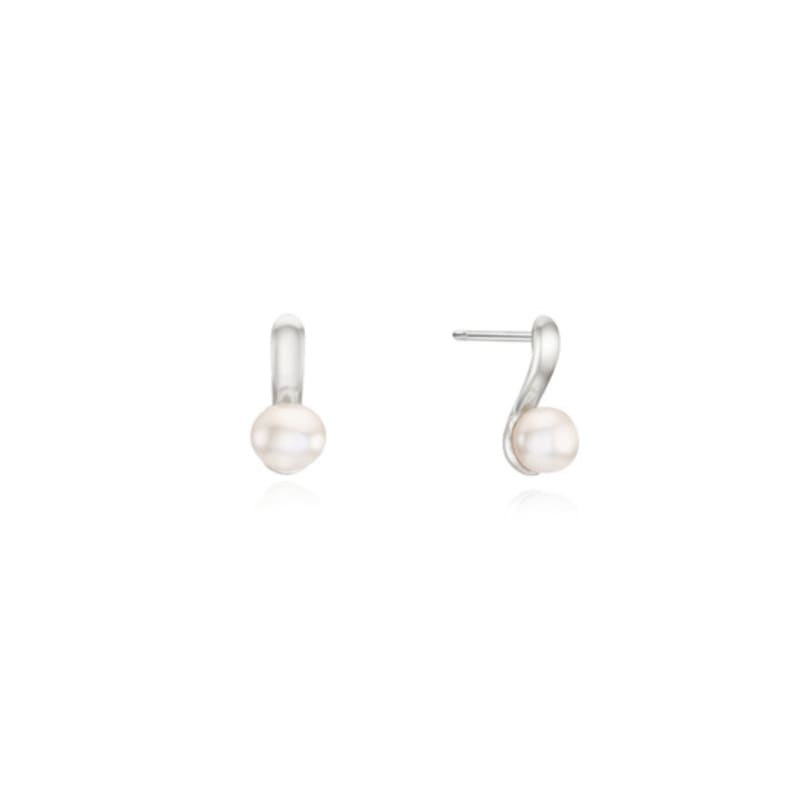 eenie beenie silver teenie pearl earrings