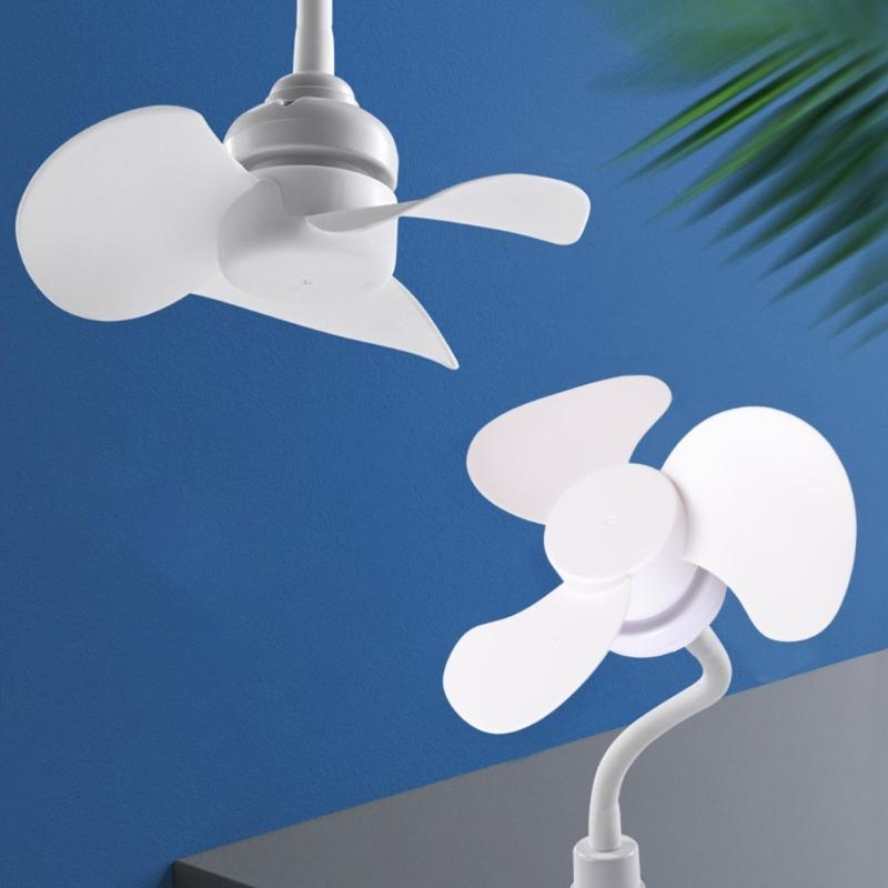 5.5inch Chandelier Fan E27 Thread Ceiling Fan 360 Degree Adjustment Low Noise Electric Fan Cooling Fan for Indoor