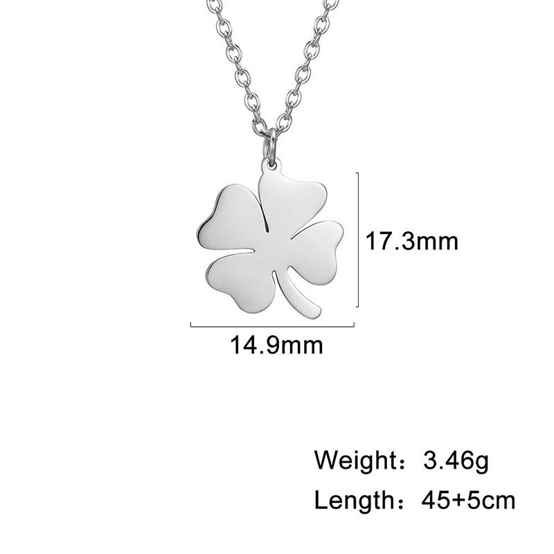 

My Shape Fashion Four Leaf Clover Necklace Stainless Steel Pendant for Women Men Classic Lucky Jewelry Snake Chain Birthday Gift