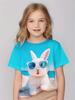 Girl Clothes Cute Animals 3D Print Casual Crew Neck Short Sleeves Graphic T Shirts Children's Clothing 2-10Y for Animals Lover