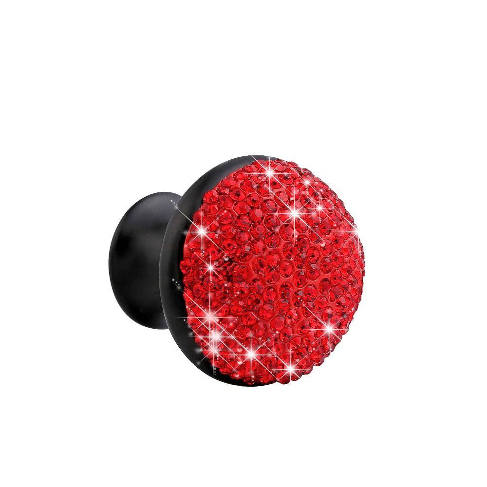 

Luxury Crystal Knob 35mm Mushroom Handle Charming Decorative Cabinet Door Handle Wardrobe червоний