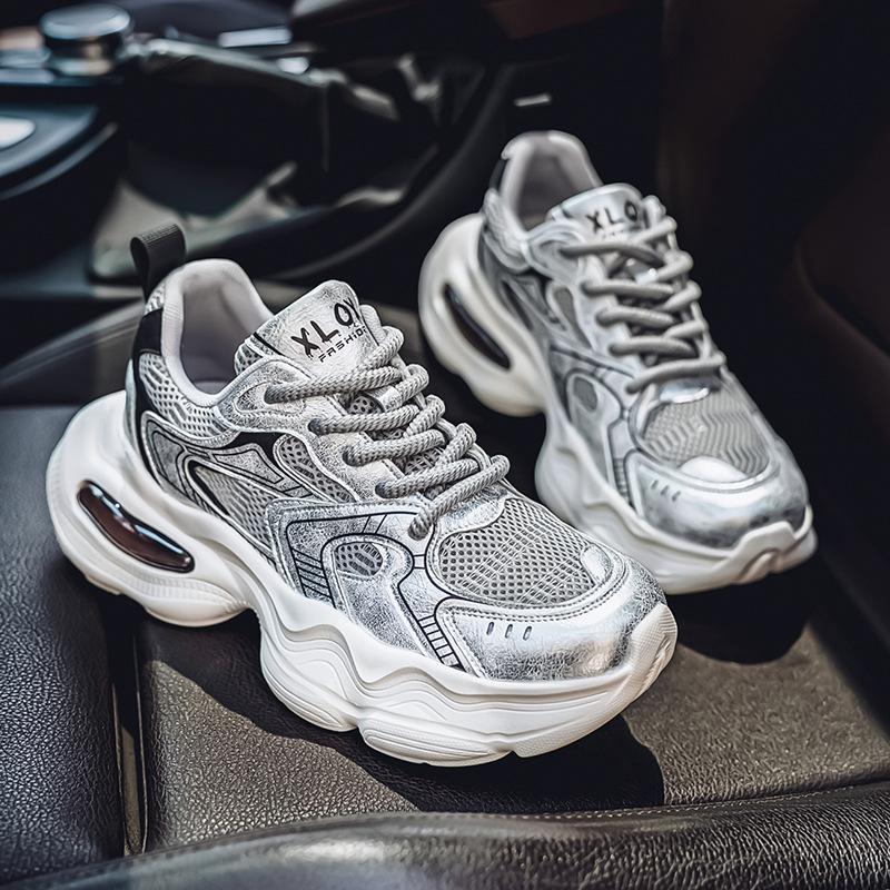 

2025 summer new men s shoes old retro ins trend dad shoes heightened 5cm fashion casual sports shoes 39