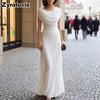 Oversized Ruched Chiffon Maxi Dress for Women