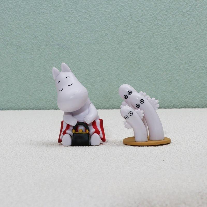 4Pcs Moomin Cartoon Dolls Decoration Anime Action Figure Q Figural Car Desktop Decoration Model Children Christma Birthday Gift
