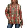 Women's Casual And Fashionable Christmas Print Long-Sleeved Top