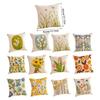 Pillowcase Artistic Flower Stitching Cotton Canvas Pillow Cover Breathable Sofa Bed Accent Piece Pillow Sham