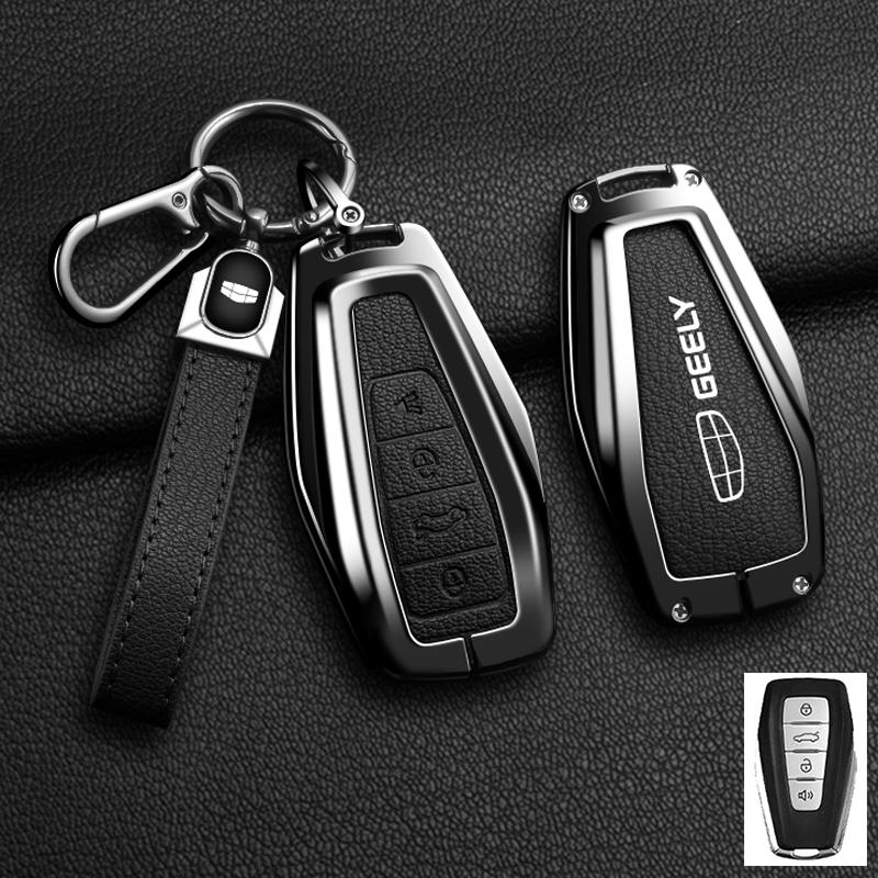 New Alloy Sheepskin Car Key Case Cover for Geely Okavango Coolray Atlas Monjaro Tugella Emgrand GT S Proton X50 X70 X6 X7 EX7 GC
