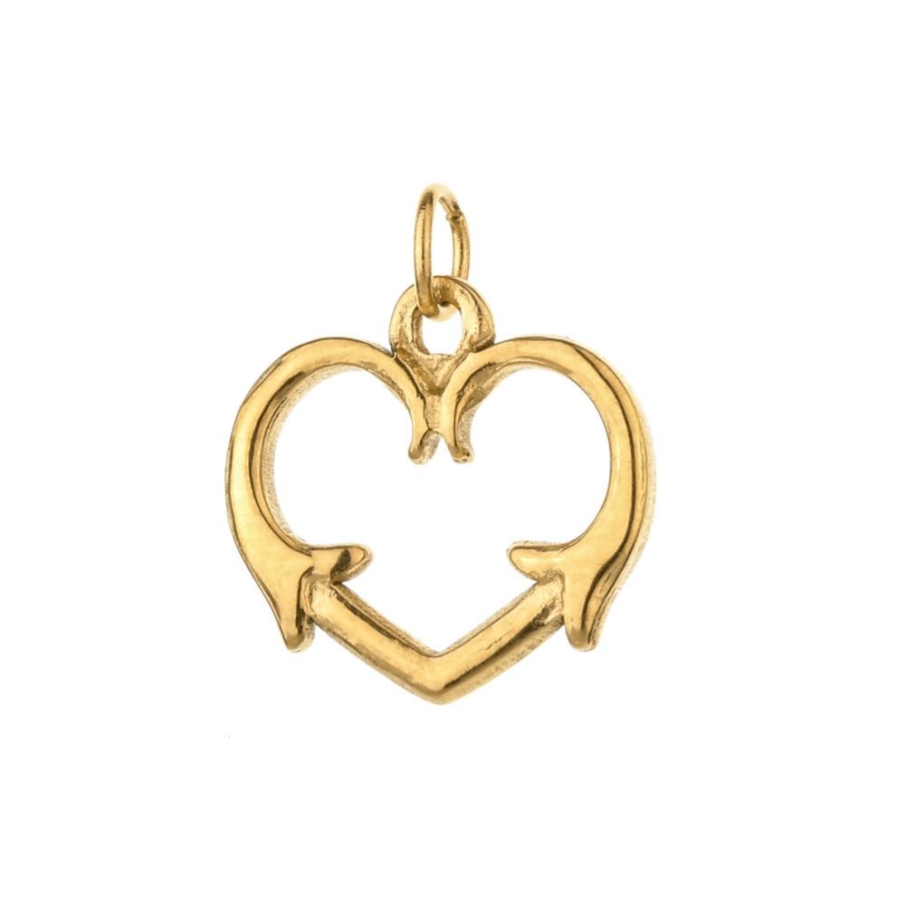 Винтажная серия  Сердце  Браслет-шарм из нержавеющей стали с эмалью