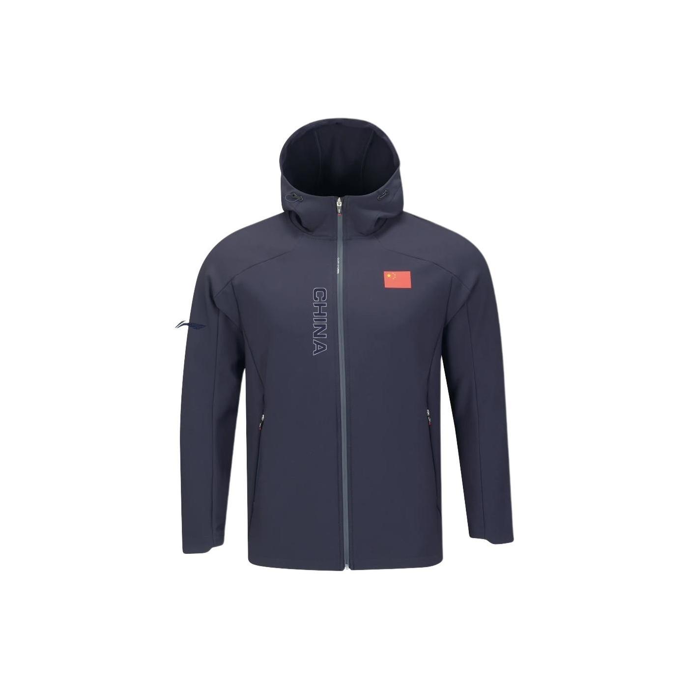 

Li-Ning Женская универсальная спортивная ветровка с капюшоном на молнии и надписью AFDV967-1