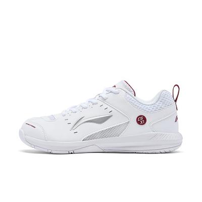 Li Ning Raketschoen 2.0 Lage top Badminton Schoenen Unisex Wit Rood AYTU049-2